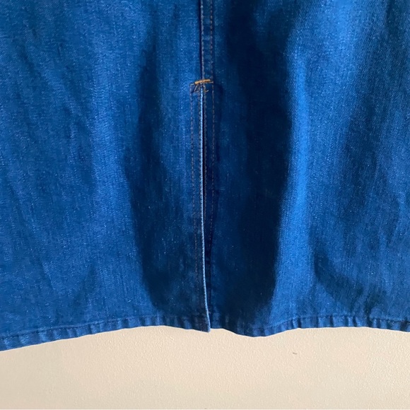 Vintage Weaver 90s Maxi Denim Skirt Slit in Front 4 Pocket Design Size 13 - Picture 6 of 9